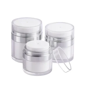 airless pump cream jar – vacuum press cosmetic dispenser, 15 ml
